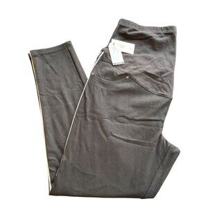 NWT Black Skinny Full Panel Jegging with White Side Stripe, Size XL Over Belly